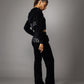 【NEW】RHINESTONE VELOR PANTS/ラインストーンベロアパンツ【FAL-62540】
