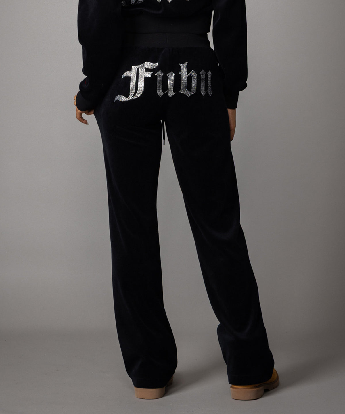 【NEW】RHINESTONE VELOR PANTS/ラインストーンベロアパンツ【FAL-62540】