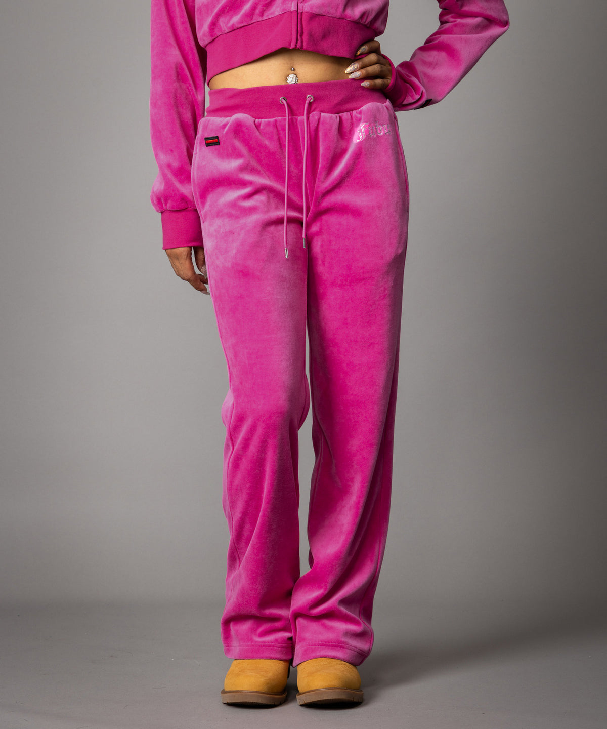 【NEW】RHINESTONE VELOR PANTS/ラインストーンベロアパンツ【FAL-62540】