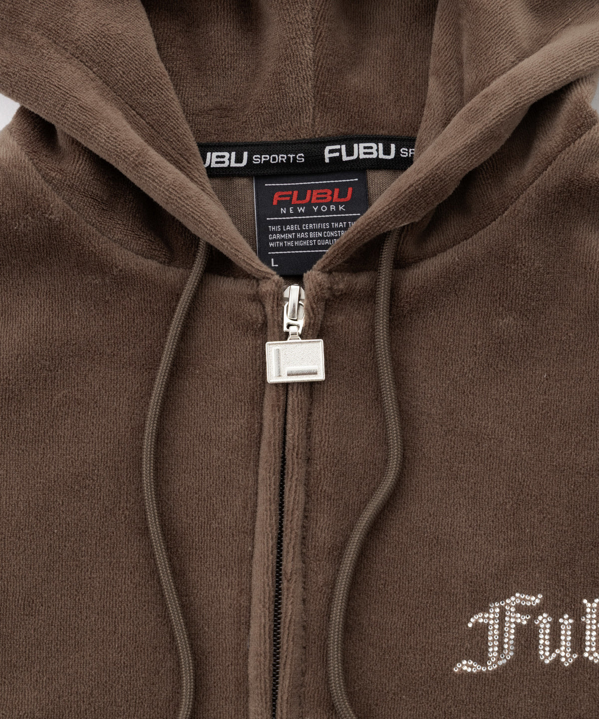 【NEW】RHINESTONE VELOR ZIP HOODIE/ラインストーンベロアジップフーディー【FAL-62740】