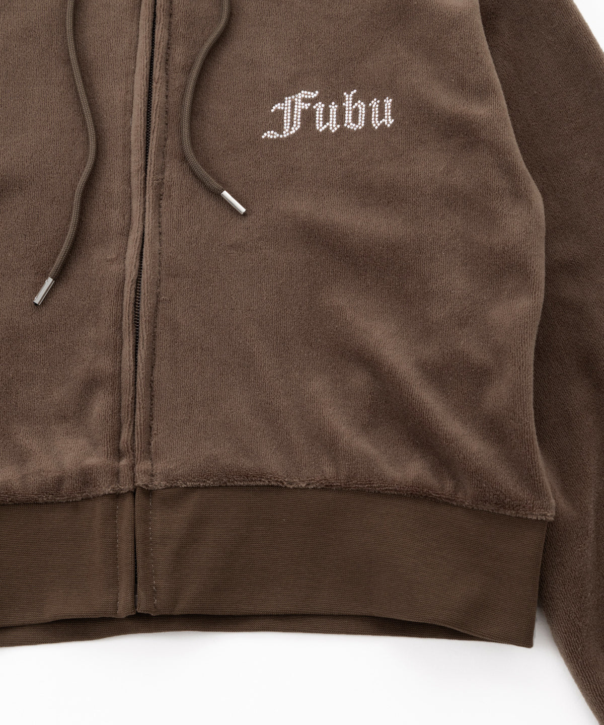 【NEW】RHINESTONE VELOR ZIP HOODIE/ラインストーンベロアジップフーディー【FAL-62740】