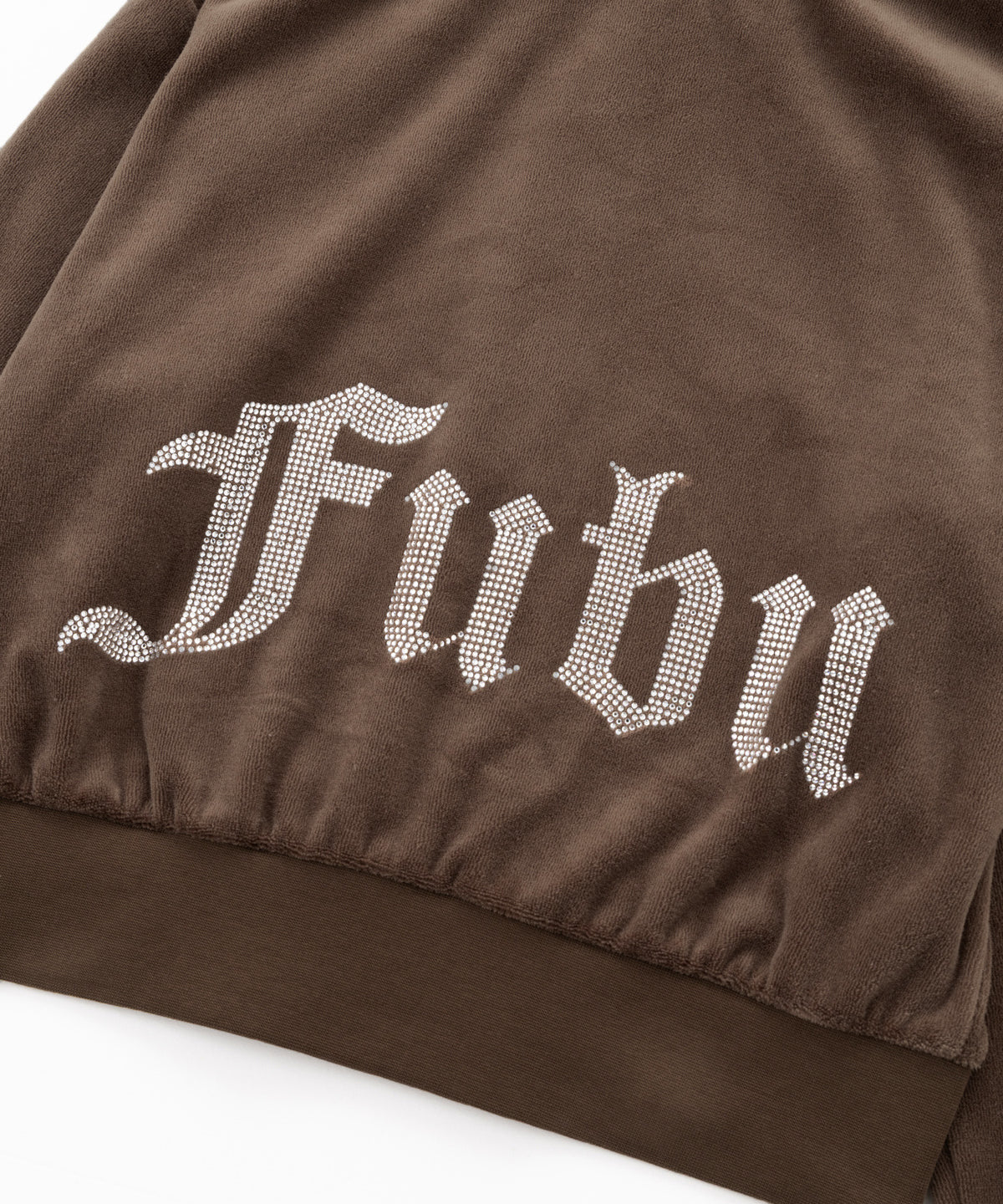 【NEW】RHINESTONE VELOR ZIP HOODIE/ラインストーンベロアジップフーディー【FAL-62740】