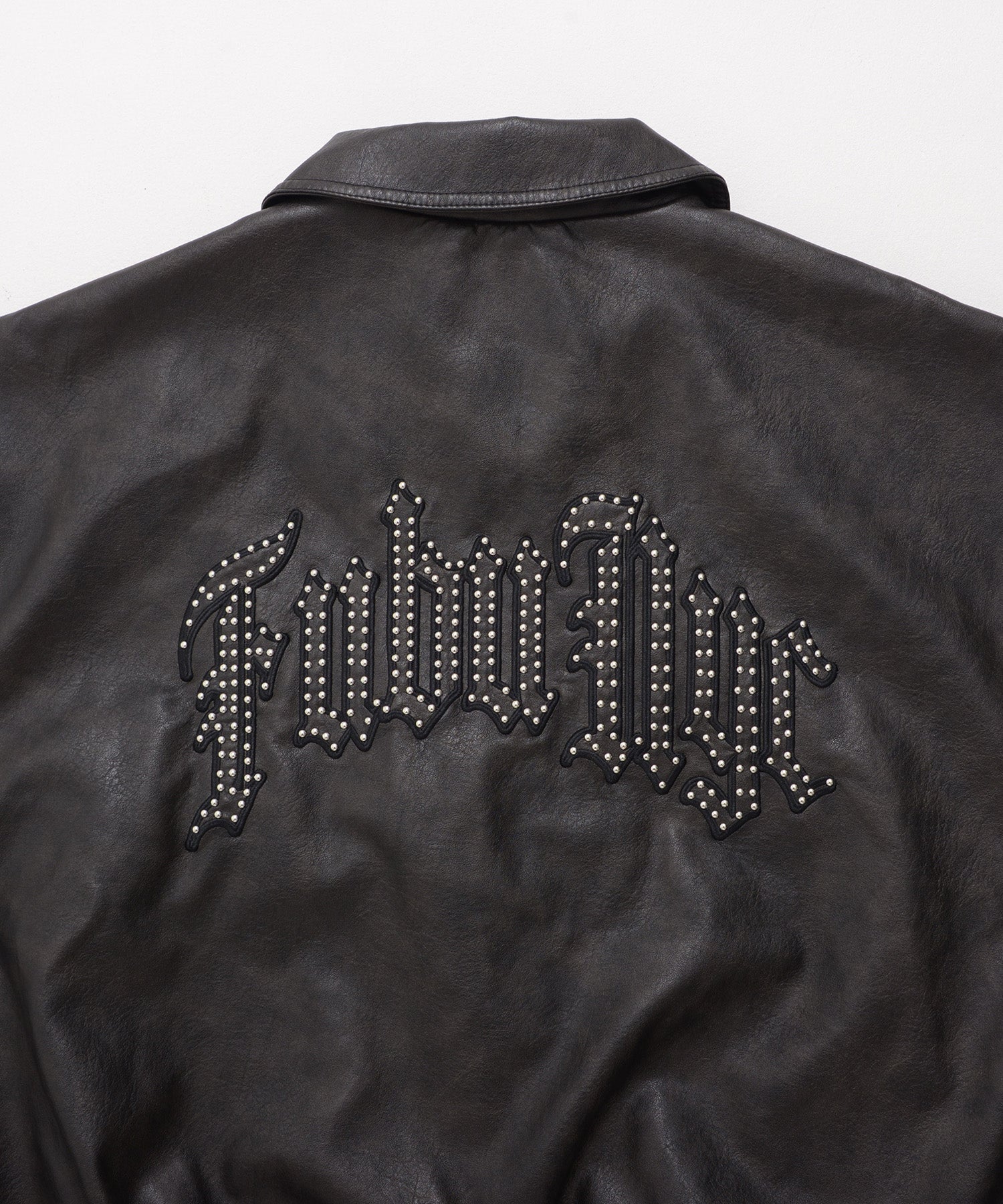 FUBU フブ スタンドパッチ レザー ジャケット。FUBUはアメリカの代表的