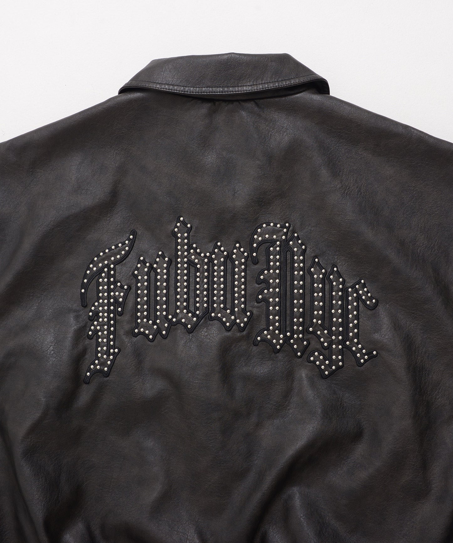 FAUX LEATHER STUDS PATCH JACKET/フェイクレザー スタンドパッチ ジャケット【FAM-52302】