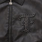 FAUX LEATHER STUDS PATCH JACKET/フェイクレザー スタンドパッチ ジャケット【FAM-52302】