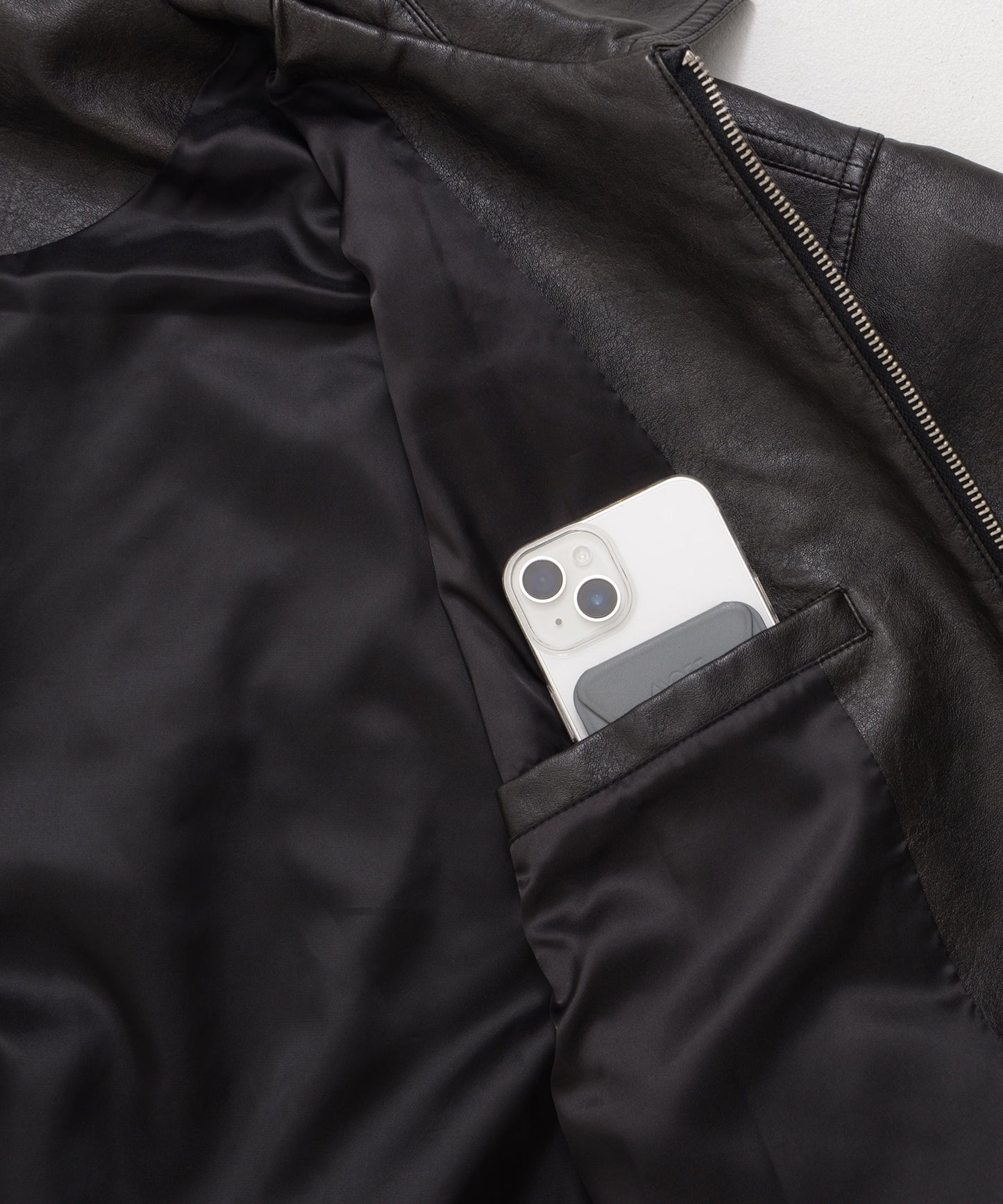 FAUX LEATHER STUDS PATCH JACKET/フェイクレザー スタンドパッチ ジャケット【FAM-52302】