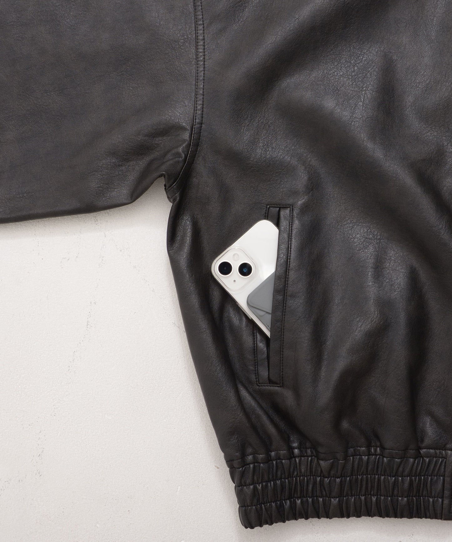 FAUX LEATHER STUDS PATCH JACKET/フェイクレザー スタンドパッチ ジャケット【FAM-52302】
