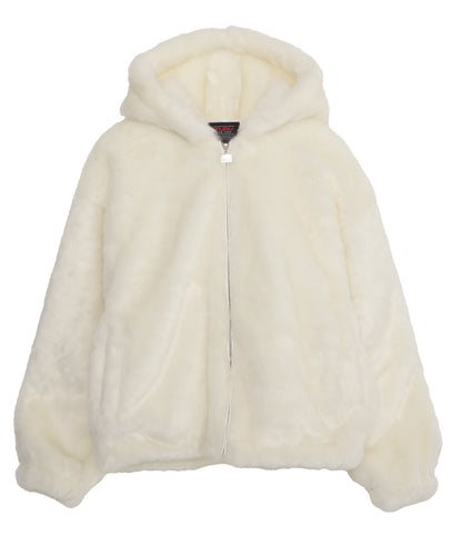 FAUX FAR HOODED JACKET/フェイクファー フード ジャケット【FAM-52311】