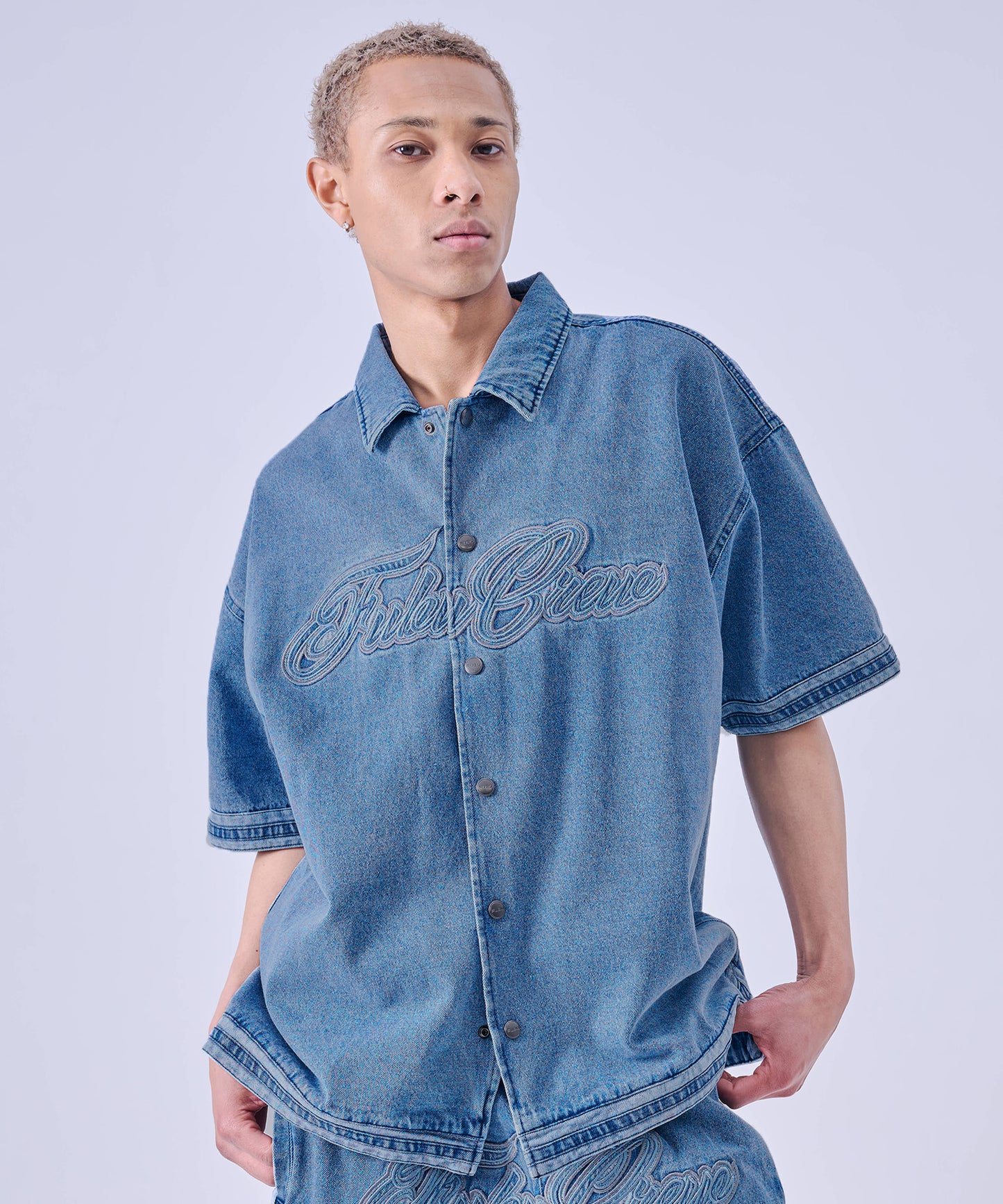 【NEW】DENIM WARM UP SHIRTS/デニムウォームアップシャツ【FAM-61101】