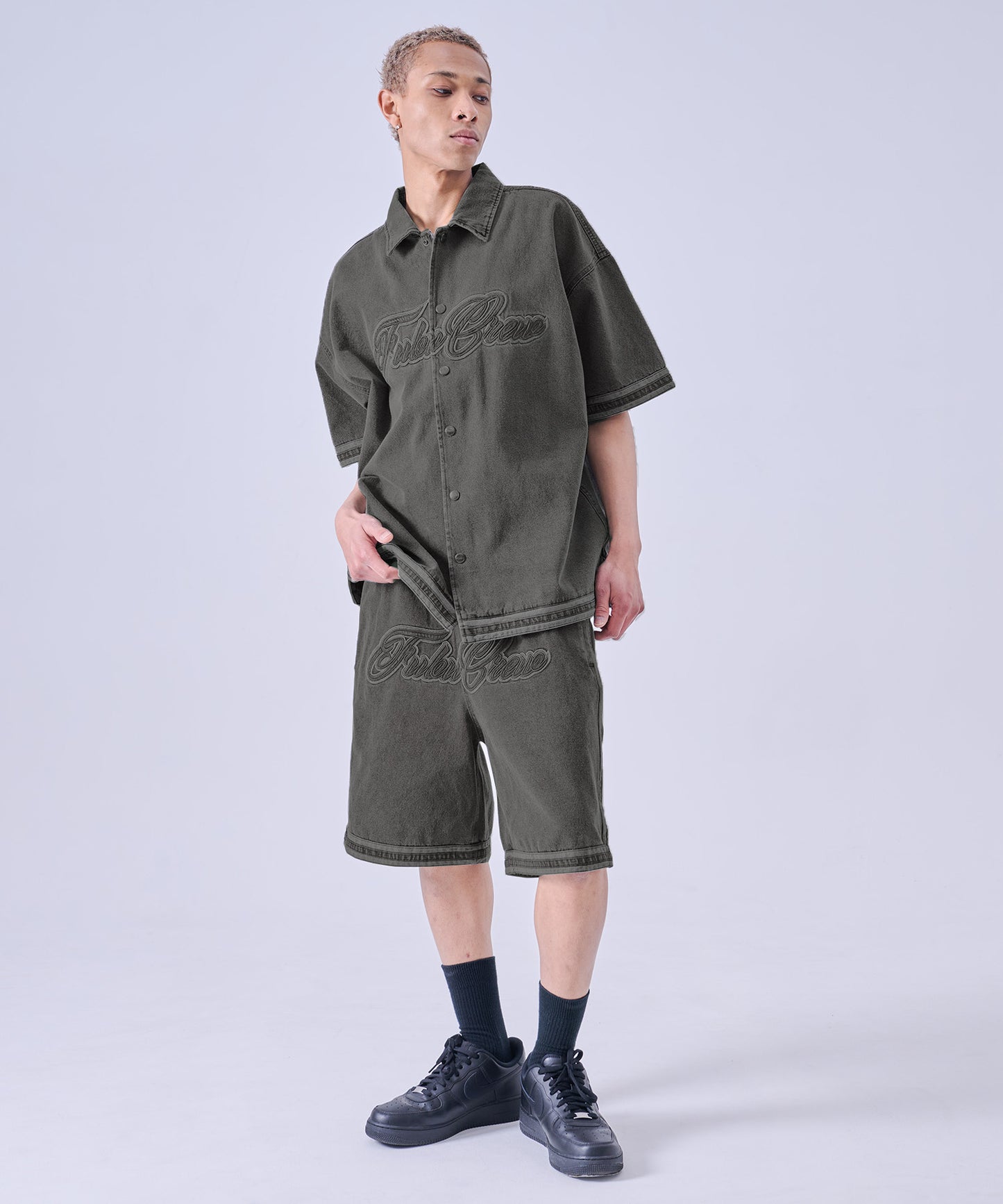 【NEW】DENIM WARM UP SHIRTS/デニムウォームアップシャツ【FAM-61101】