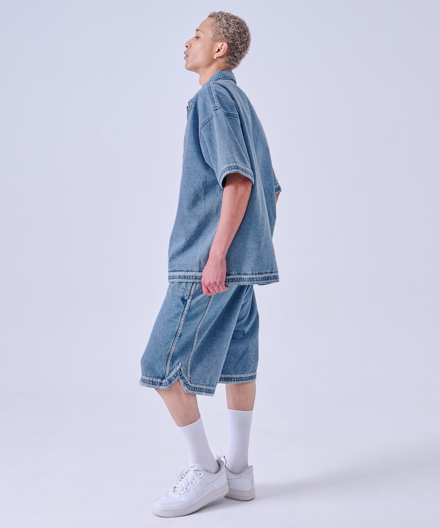 【NEW】DENIM WARM UP SHORTS/デニムバギーショーツ【FAM-61506】