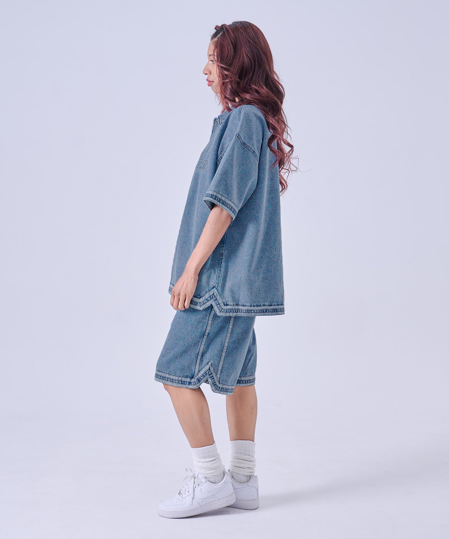 【NEW】DENIM WARM UP SHORTS/デニムバギーショーツ【FAM-61506】