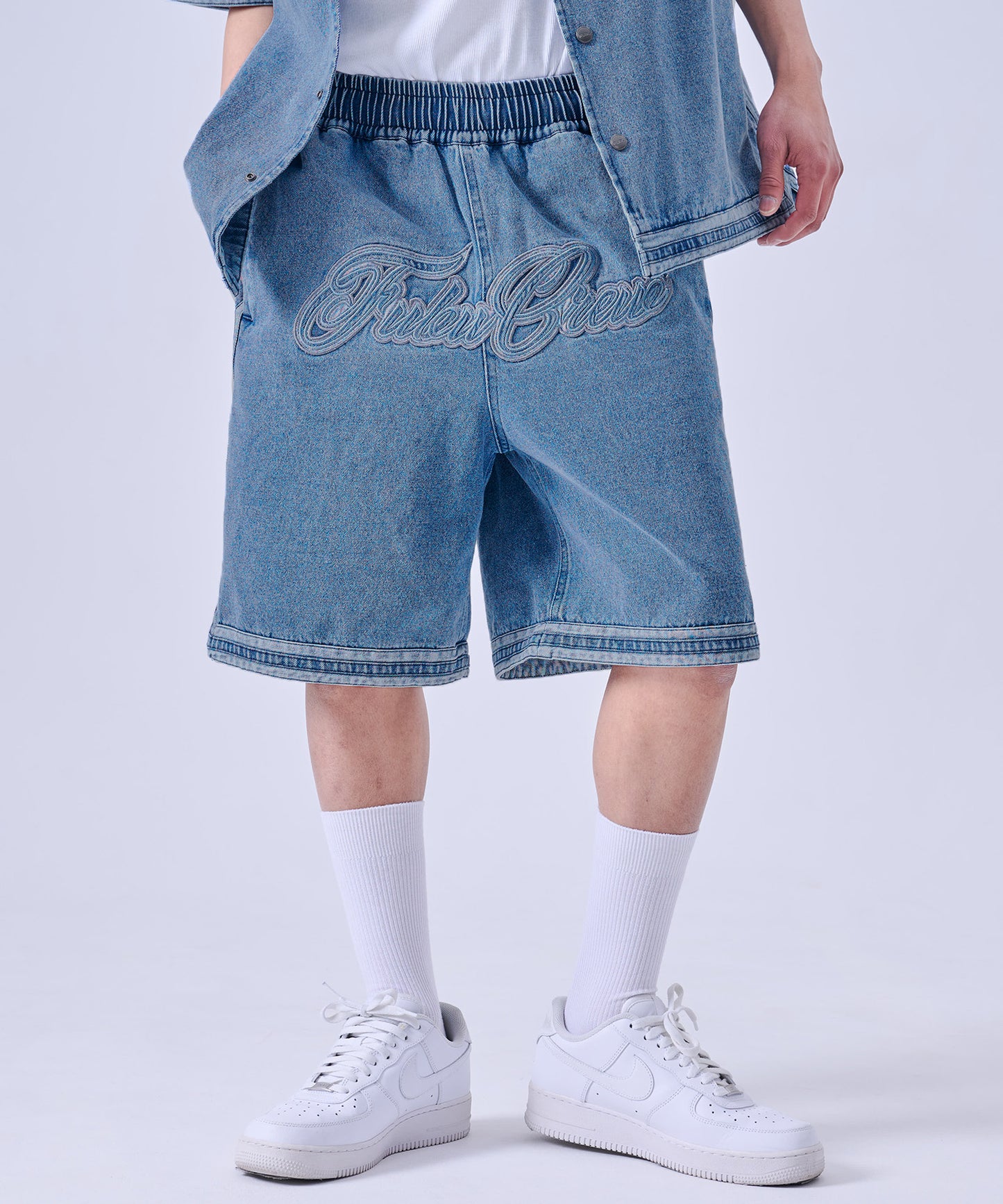 【NEW】DENIM WARM UP SHORTS/デニムバギーショーツ【FAM-61506】