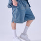 【NEW】DENIM WARM UP SHORTS/デニムバギーショーツ【FAM-61506】