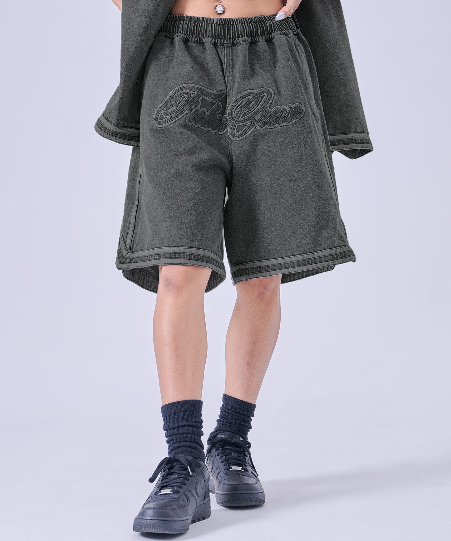 【NEW】DENIM WARM UP SHORTS/デニムバギーショーツ【FAM-61506】