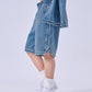 【NEW】DENIM WARM UP SHORTS/デニムバギーショーツ【FAM-61506】