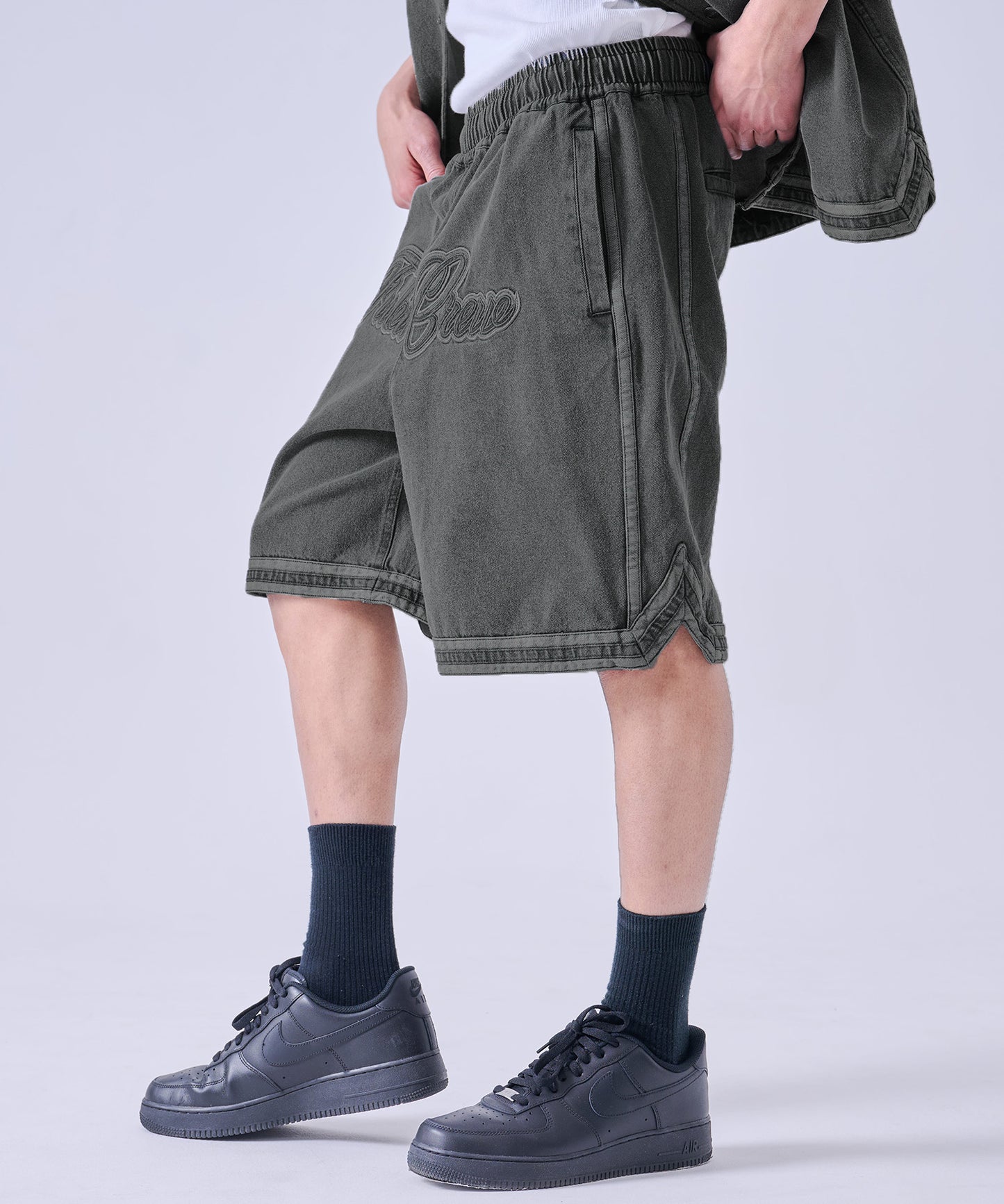 【NEW】DENIM WARM UP SHORTS/デニムバギーショーツ【FAM-61506】