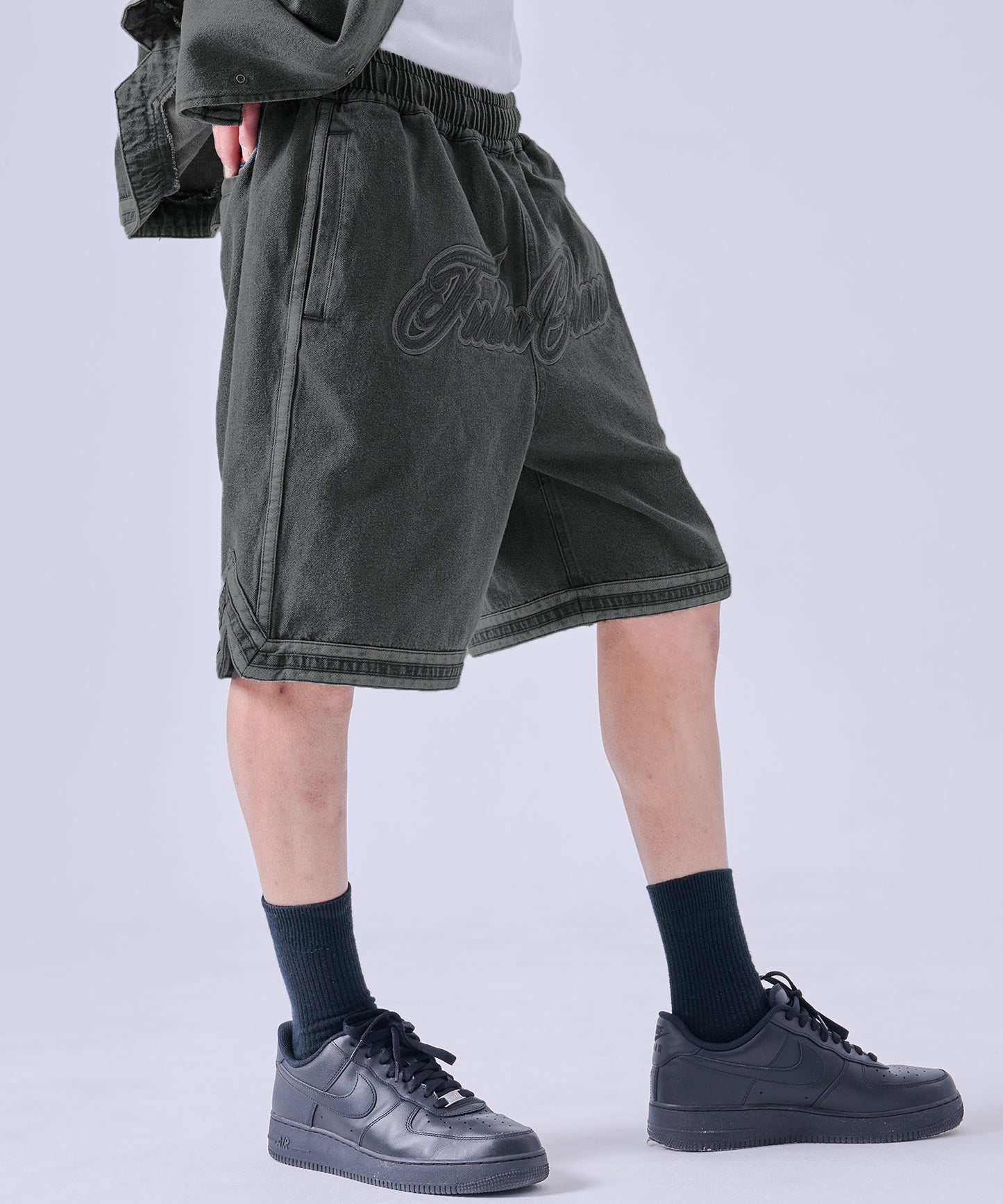 【NEW】DENIM WARM UP SHORTS/デニムバギーショーツ【FAM-61506】
