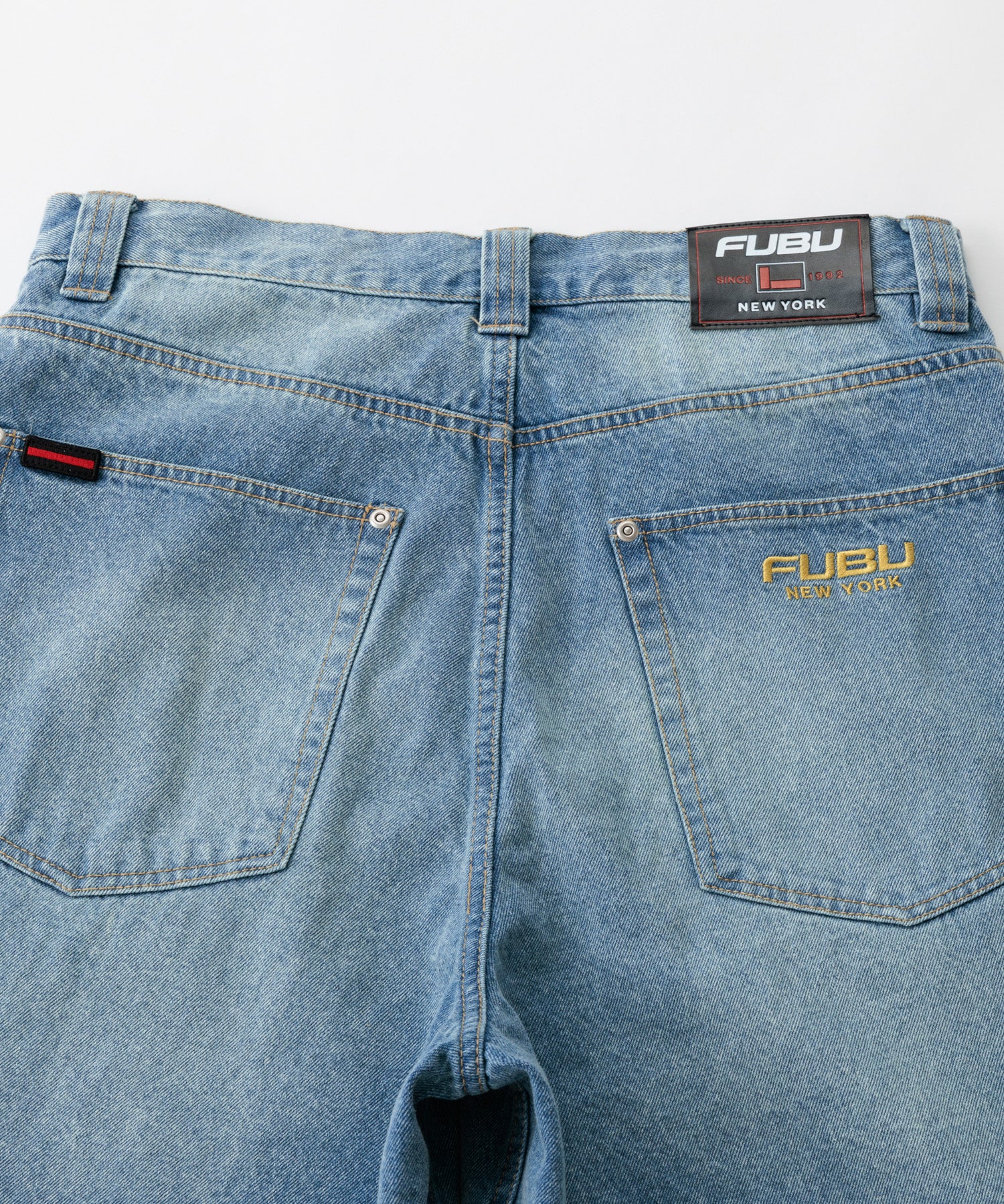 FUBU フブ デニムバギーショーツ。FUBUはアメリカの代表的なHIPHOP