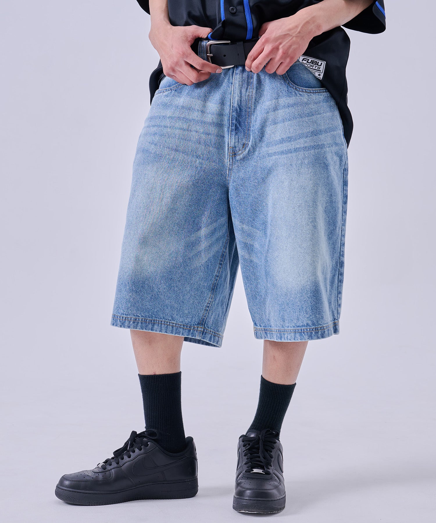 FUBU フブ デニムバギーショーツ。FUBUはアメリカの代表的なHIPHOP