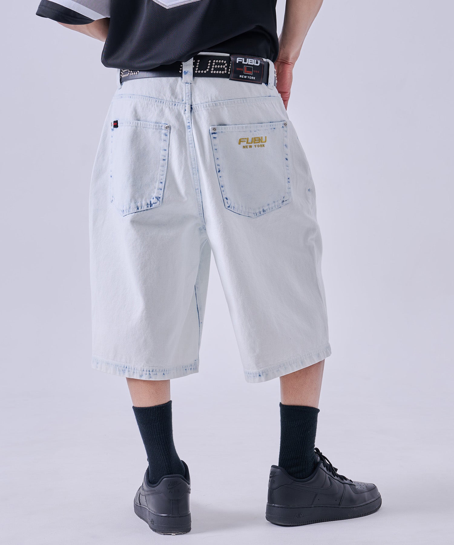 FUBU フブ デニムバギーショーツ。FUBUはアメリカの代表的なHIPHOP