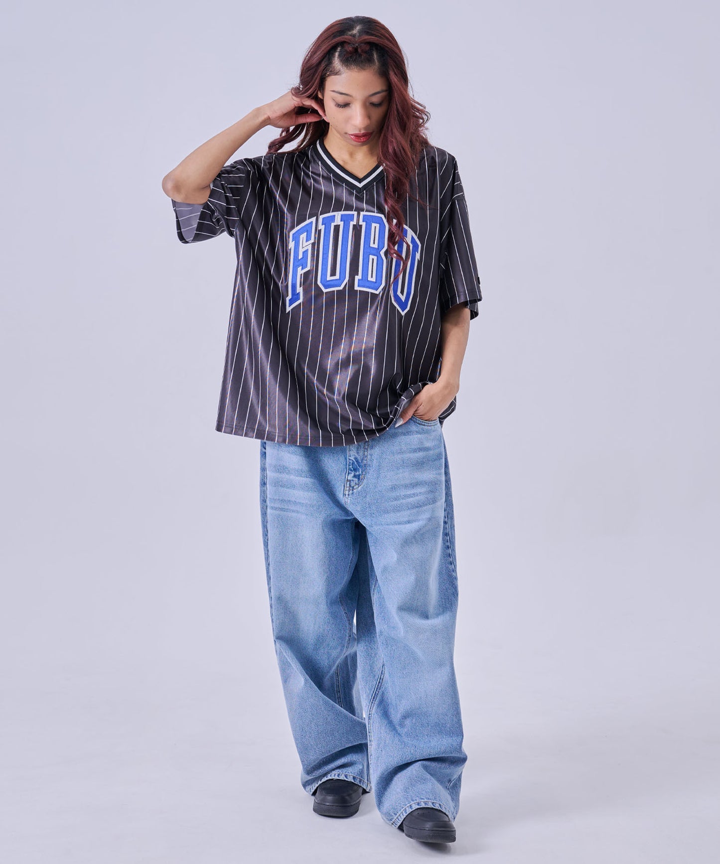 【NEW】PATCH V NECK T-SHIRTS/パッチVネックTシャツ【FAM-61717】