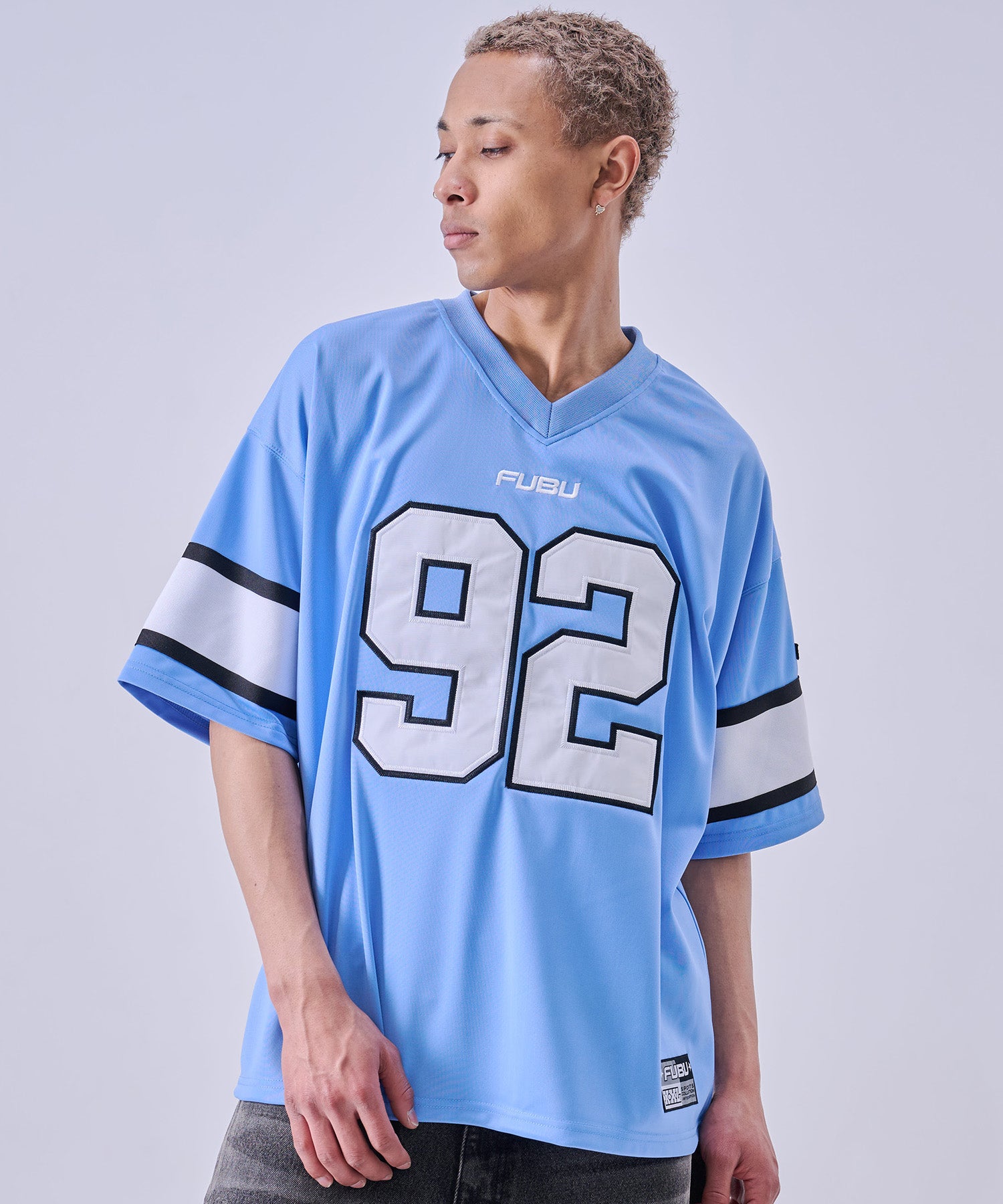 90s 韓国製 FUBU フブ　アメフトシャツ ゲームシャツ　XL ブルー 水色 ゲームTシャツ【FAM-61719】｜FUBU(フブ)公式通販 – FUBU Japan