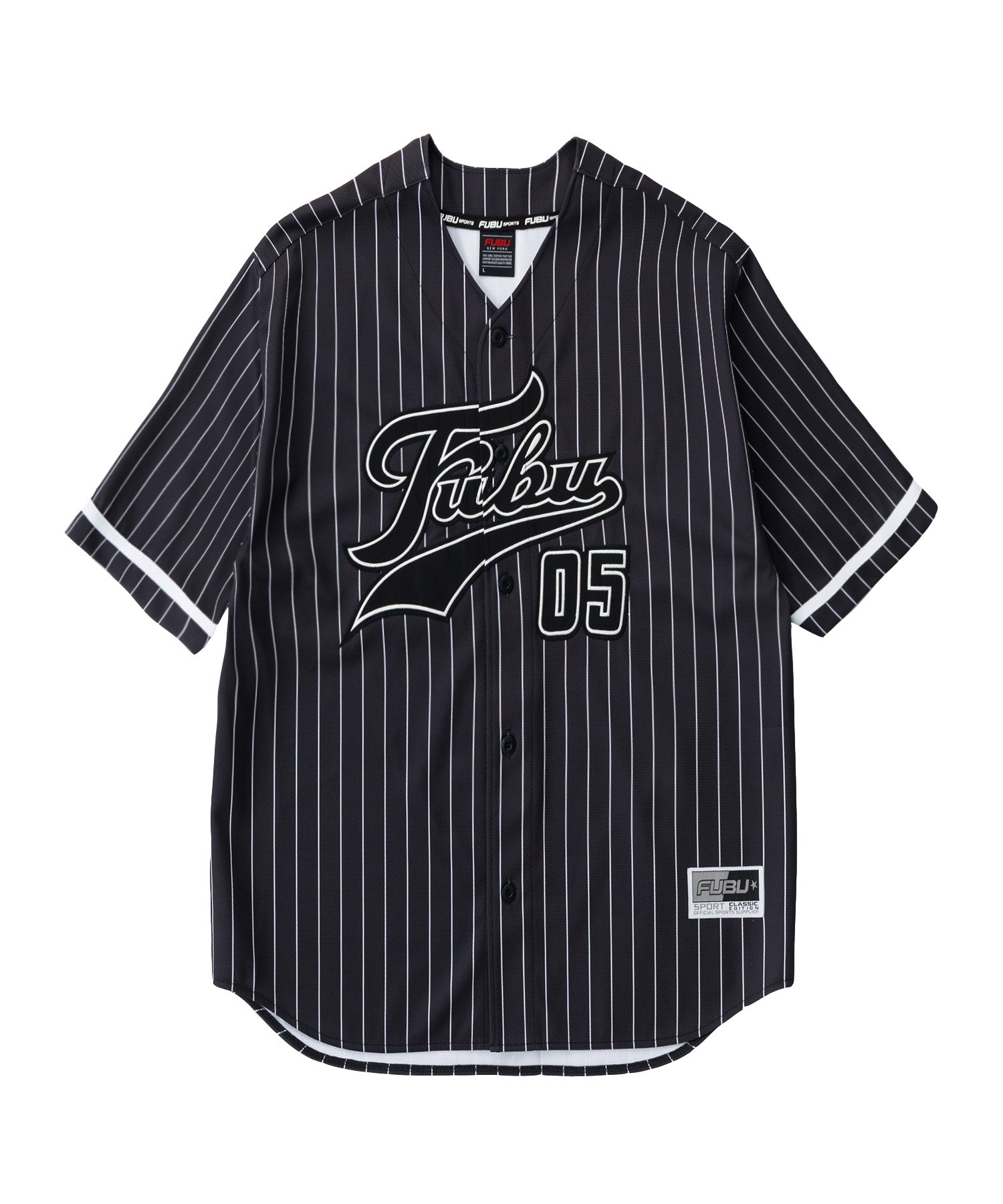 FUBU フブ パッチ付きベースボールシャツ。FUBUはアメリカの代表的な