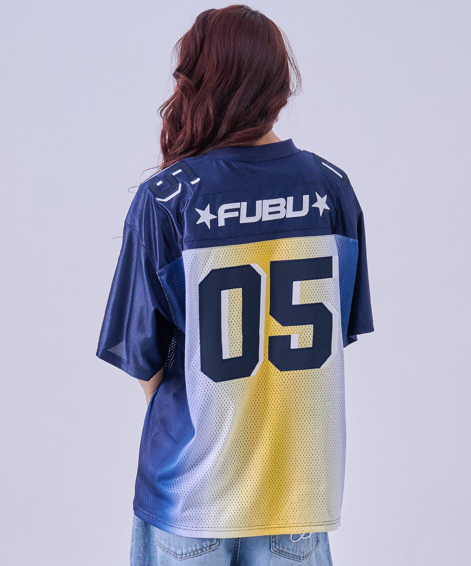 FUBU フブ OGグラデーションゲームシャツ。FUBUはアメリカの代表的な