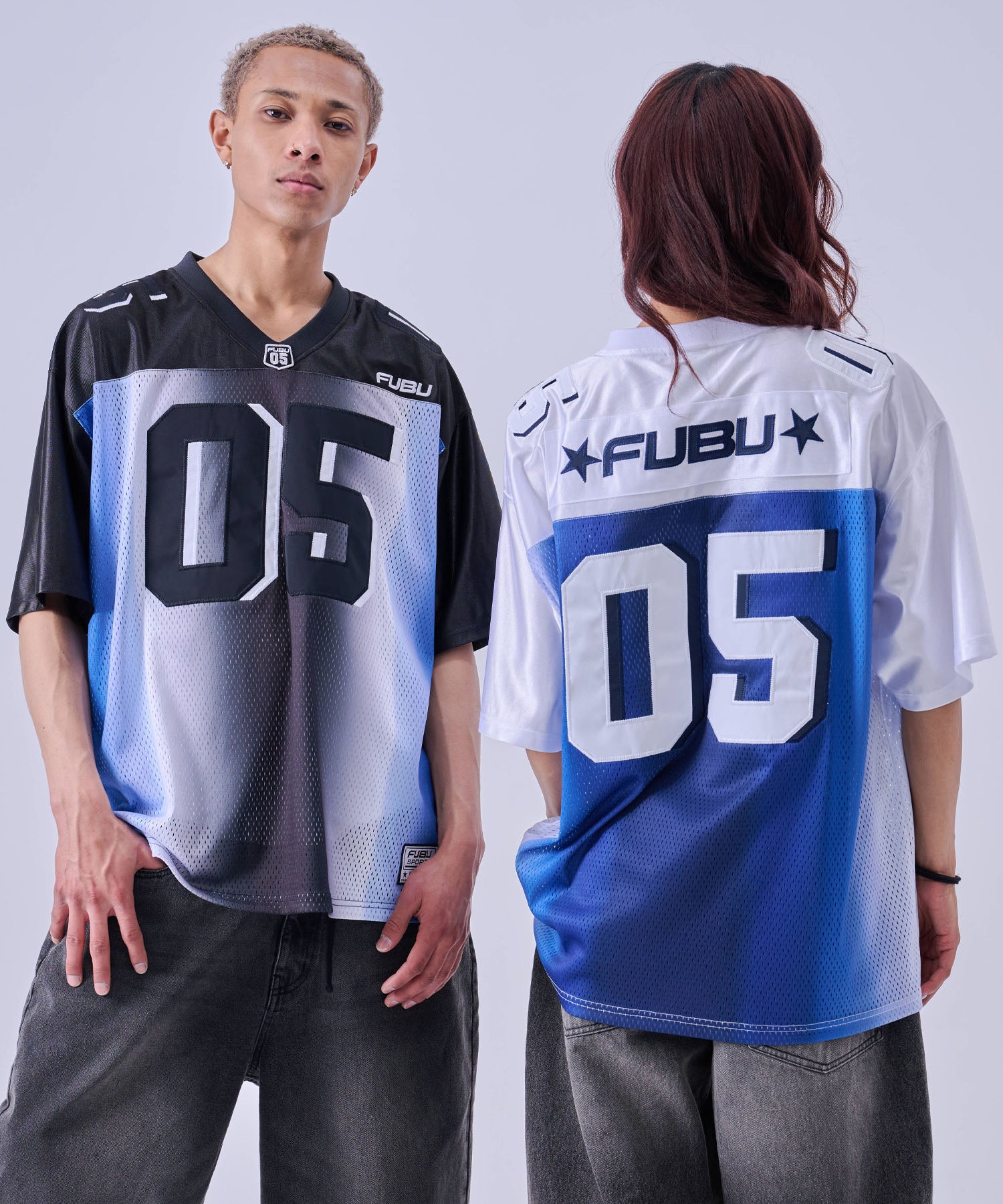 FUBU フブ OGグラデーションゲームシャツ。FUBUはアメリカの代表的な