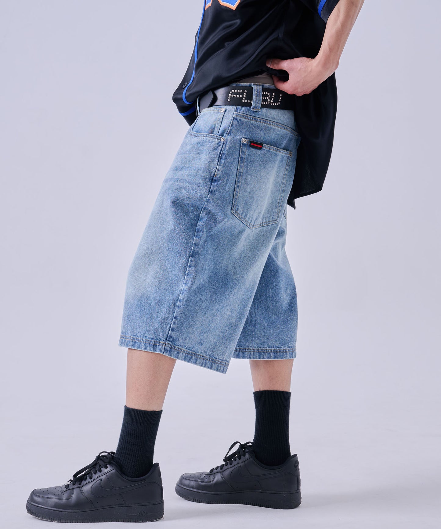 【NEW】STUDS GENUINE LEATHER BELT/スタッド付き本革ベルト【FAM-61908】