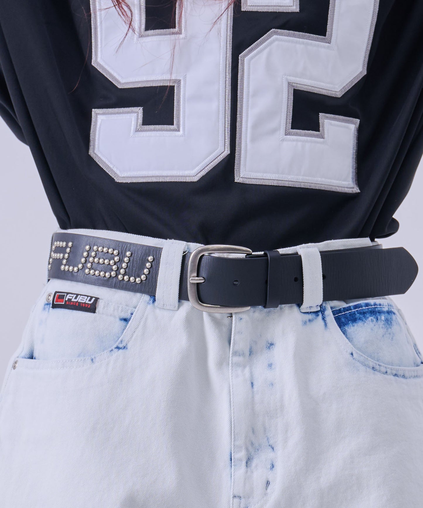 【NEW】STUDS GENUINE LEATHER BELT/スタッド付き本革ベルト【FAM-61908】