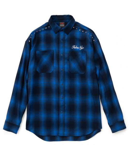 【NEW】STUDS CHECK SHIRTS/スタッズチェックシャツ【FAM-62100】