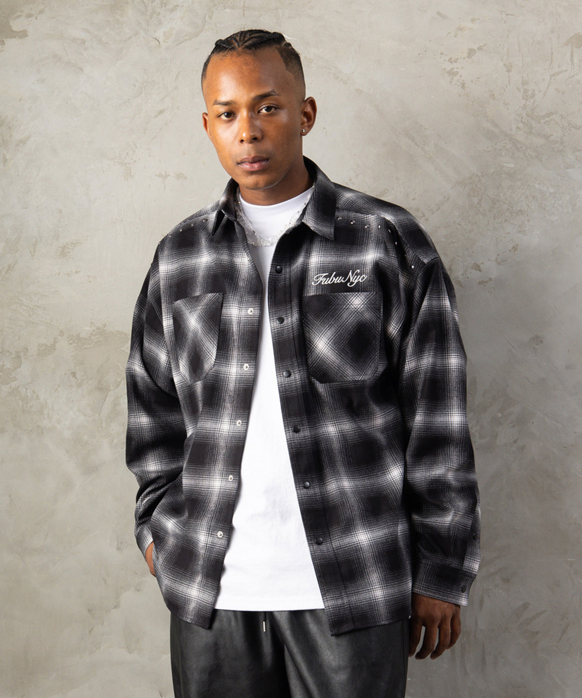 【NEW】STUDS CHECK SHIRTS/スタッズチェックシャツ【FAM-62100】