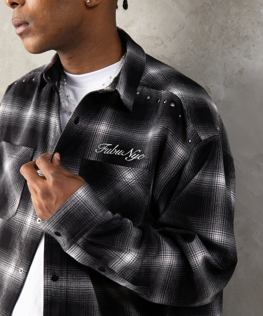 【NEW】STUDS CHECK SHIRTS/スタッズチェックシャツ【FAM-62100】