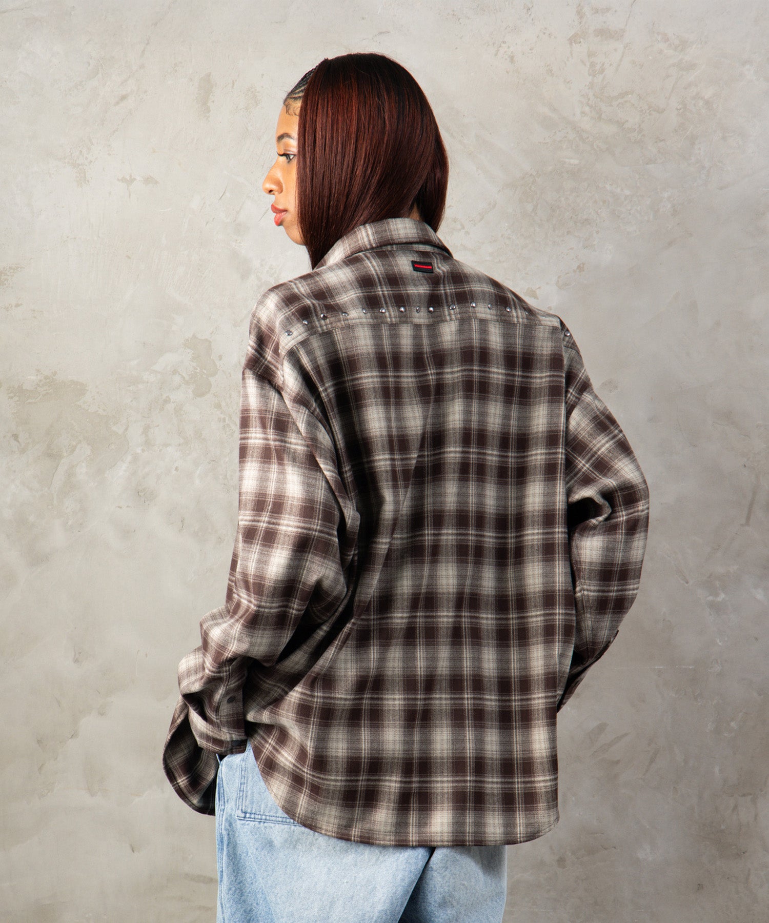 STUDS CHECK SHIRTS/スタッズチェックシャツ【FAM-62100】｜FUBU(フブ