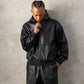 【NEW】FAUX LEATHER ZIP HOODIE/フェイクレザージップフーディー【FAM-62300】