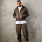 【NEW】FAUX LEATHER ZIP HOODIE/フェイクレザージップフーディー【FAM-62300】