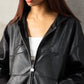 【NEW】FAUX LEATHER ZIP HOODIE/フェイクレザージップフーディー【FAM-62300】