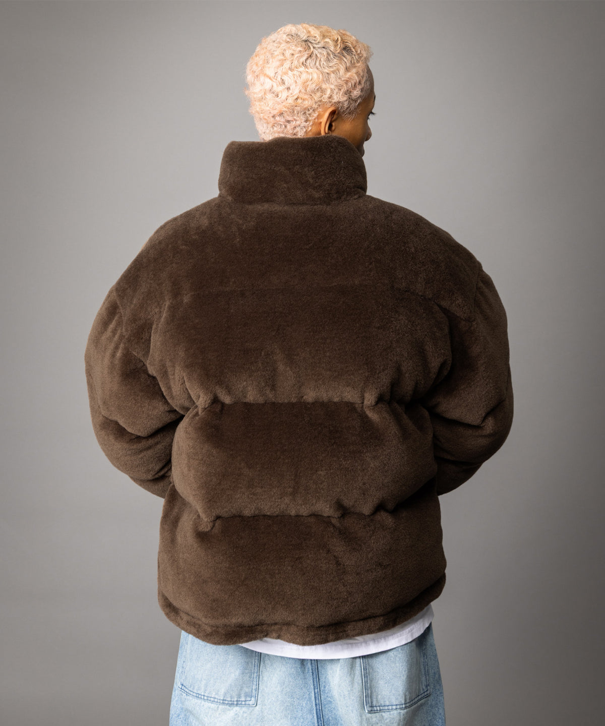 【NEW】FAUX FUR PUFFER JACKET/フェイクファーパファージャケット【FAM-62305】