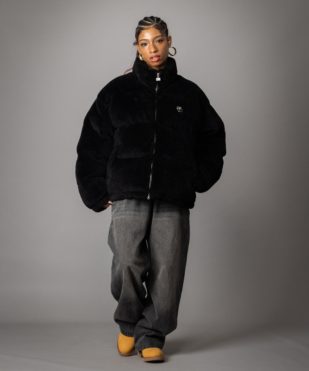 【NEW】FAUX FUR PUFFER JACKET/フェイクファーパファージャケット【FAM-62305】