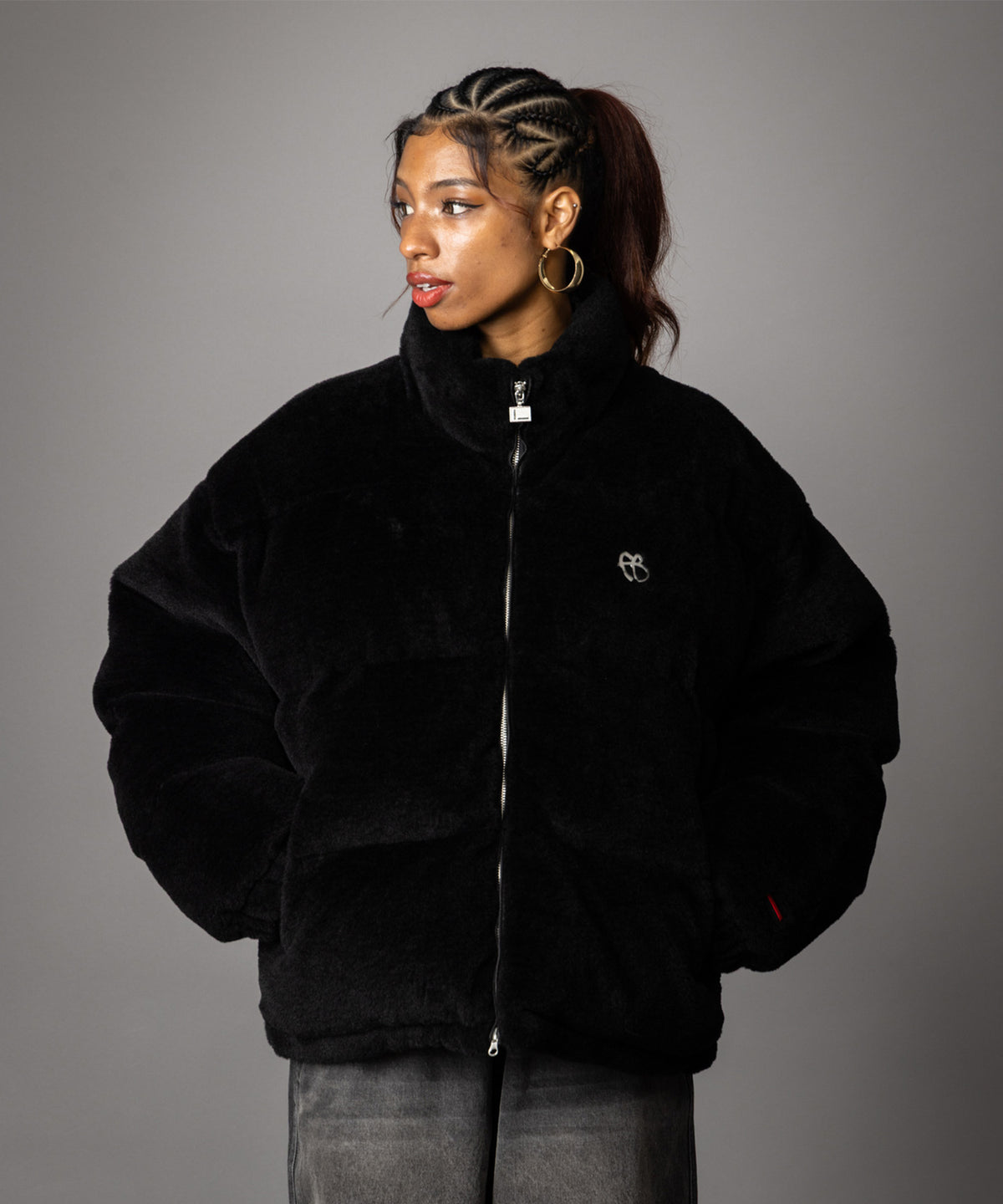 【NEW】FAUX FUR PUFFER JACKET/フェイクファーパファージャケット【FAM-62305】