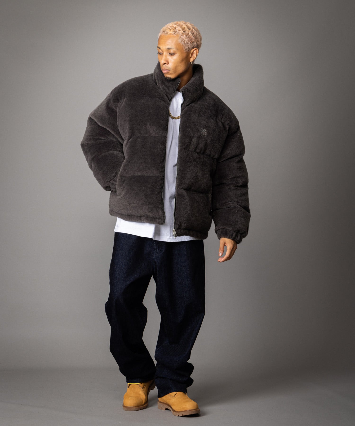 FAUX FUR PUFFER JACKET/フェイクファーパファージャケット【FAM-62305