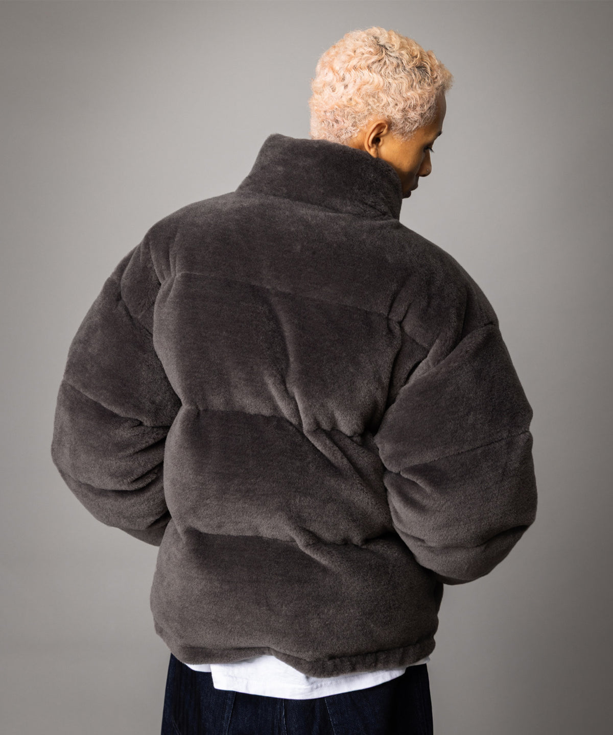 【NEW】FAUX FUR PUFFER JACKET/フェイクファーパファージャケット【FAM-62305】