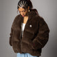 【NEW】FAUX FUR PUFFER JACKET/フェイクファーパファージャケット【FAM-62305】
