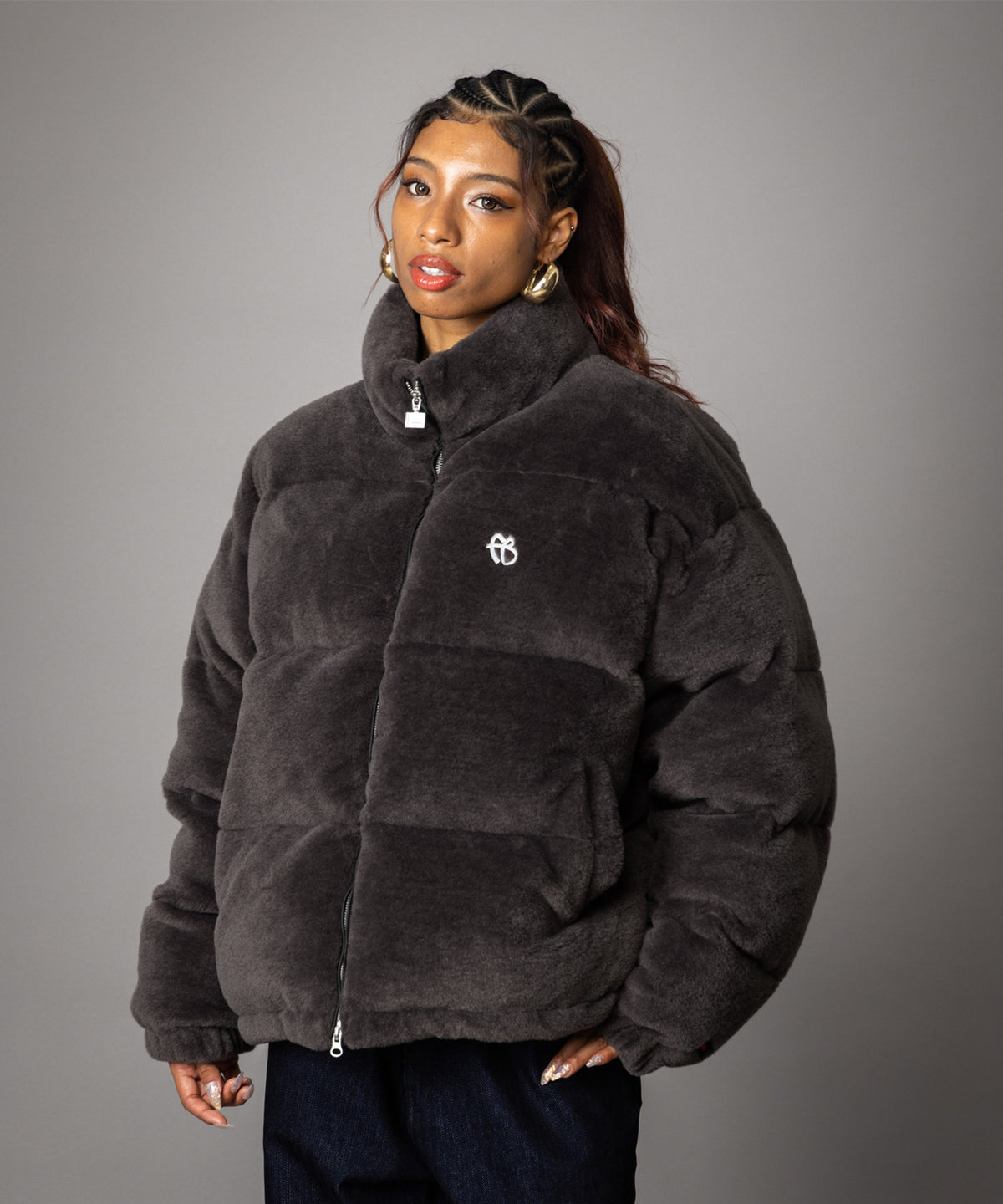 【NEW】FAUX FUR PUFFER JACKET/フェイクファーパファージャケット【FAM-62305】