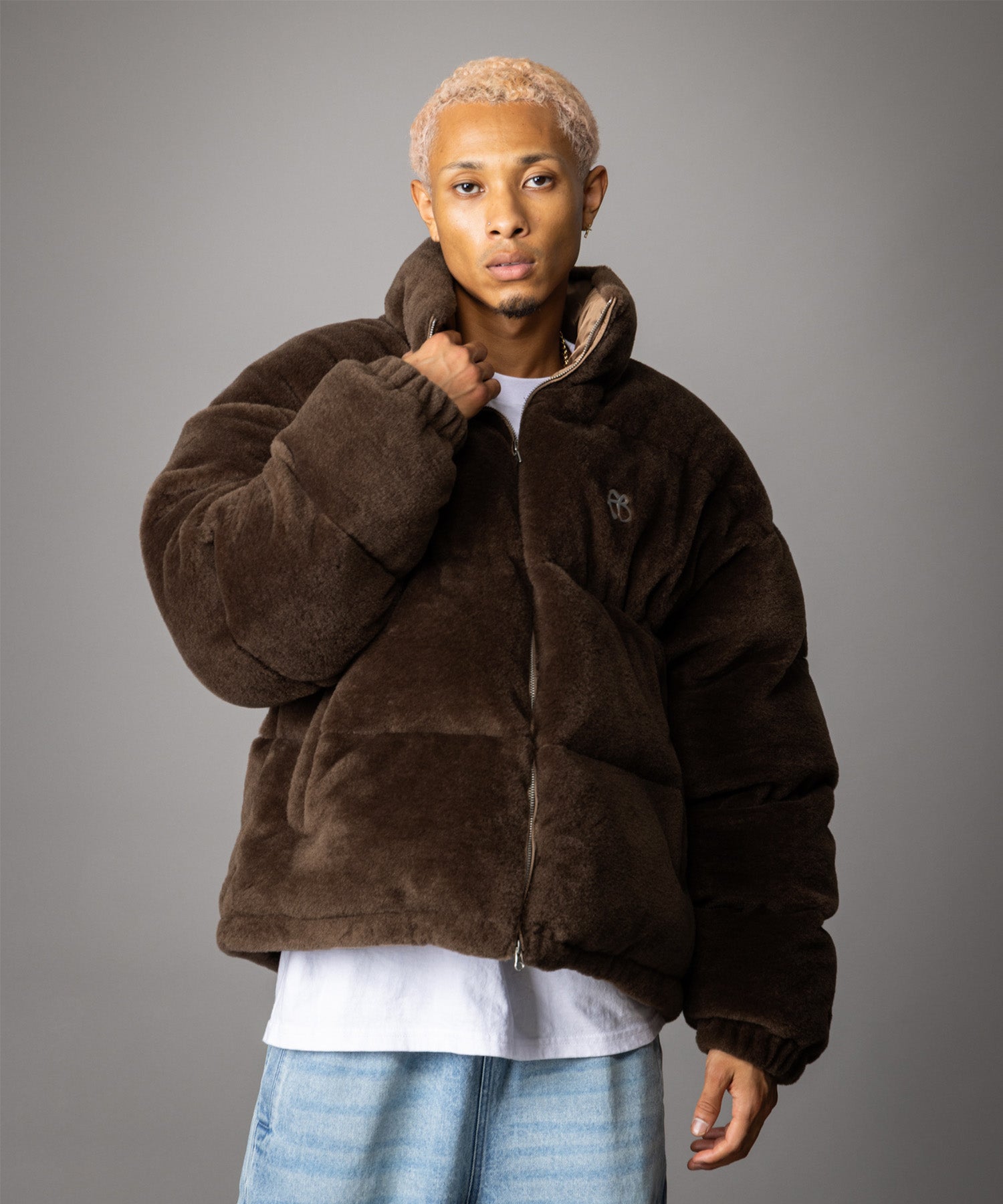 FAUX FUR PUFFER JACKET/フェイクファーパファージャケット【FAM-62305
