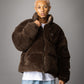 【NEW】FAUX FUR PUFFER JACKET/フェイクファーパファージャケット【FAM-62305】