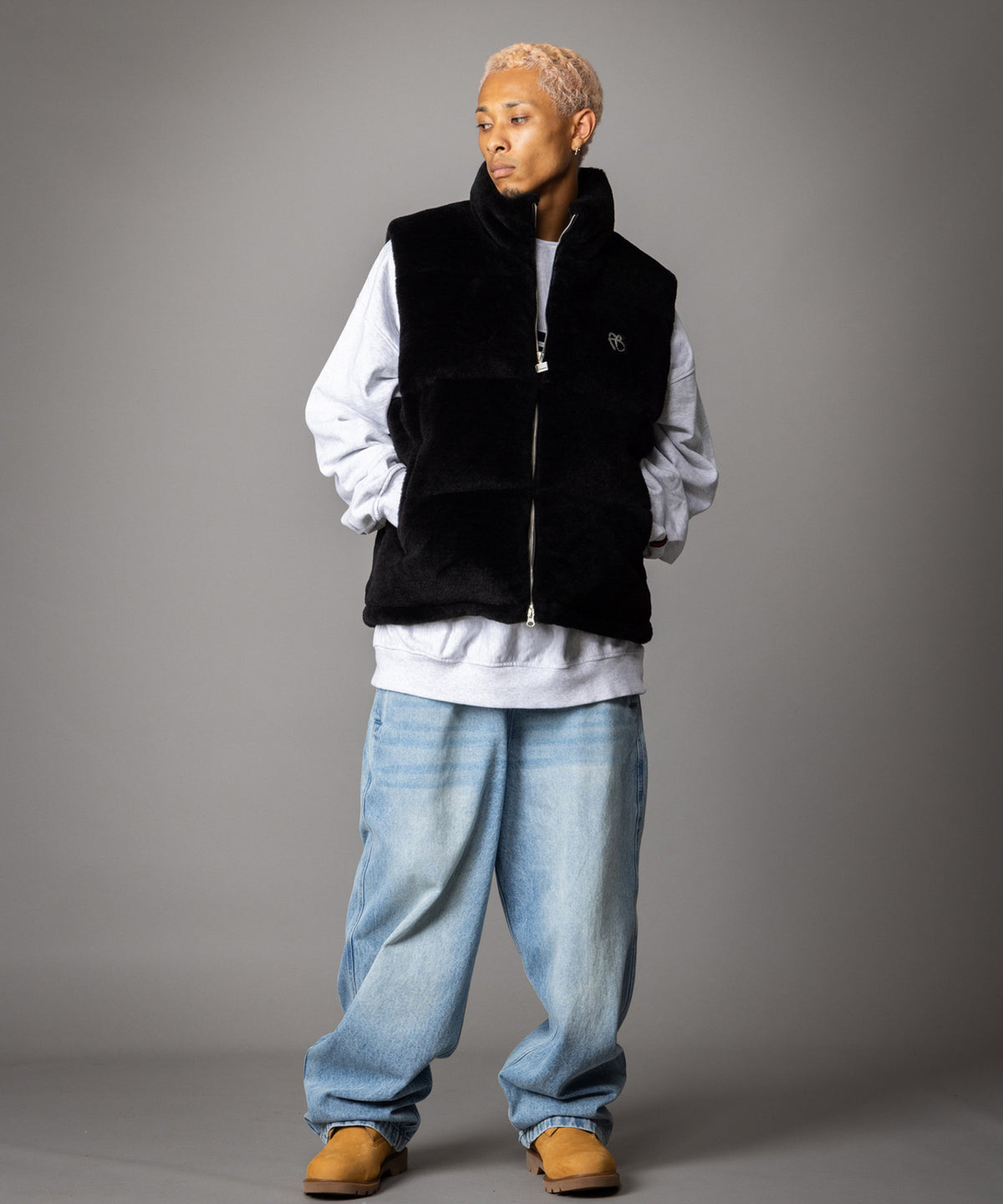 【NEW】FAUX FUR PUFFER VEST/フェイクファーパファーベスト【FAM-62306】