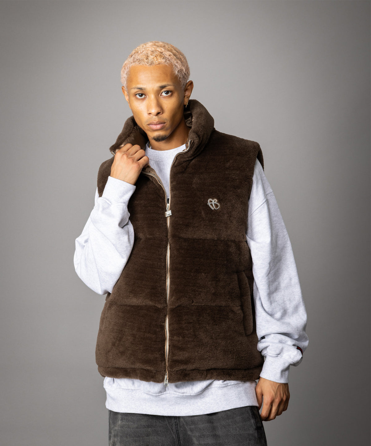 【NEW】FAUX FUR PUFFER VEST/フェイクファーパファーベスト【FAM-62306】